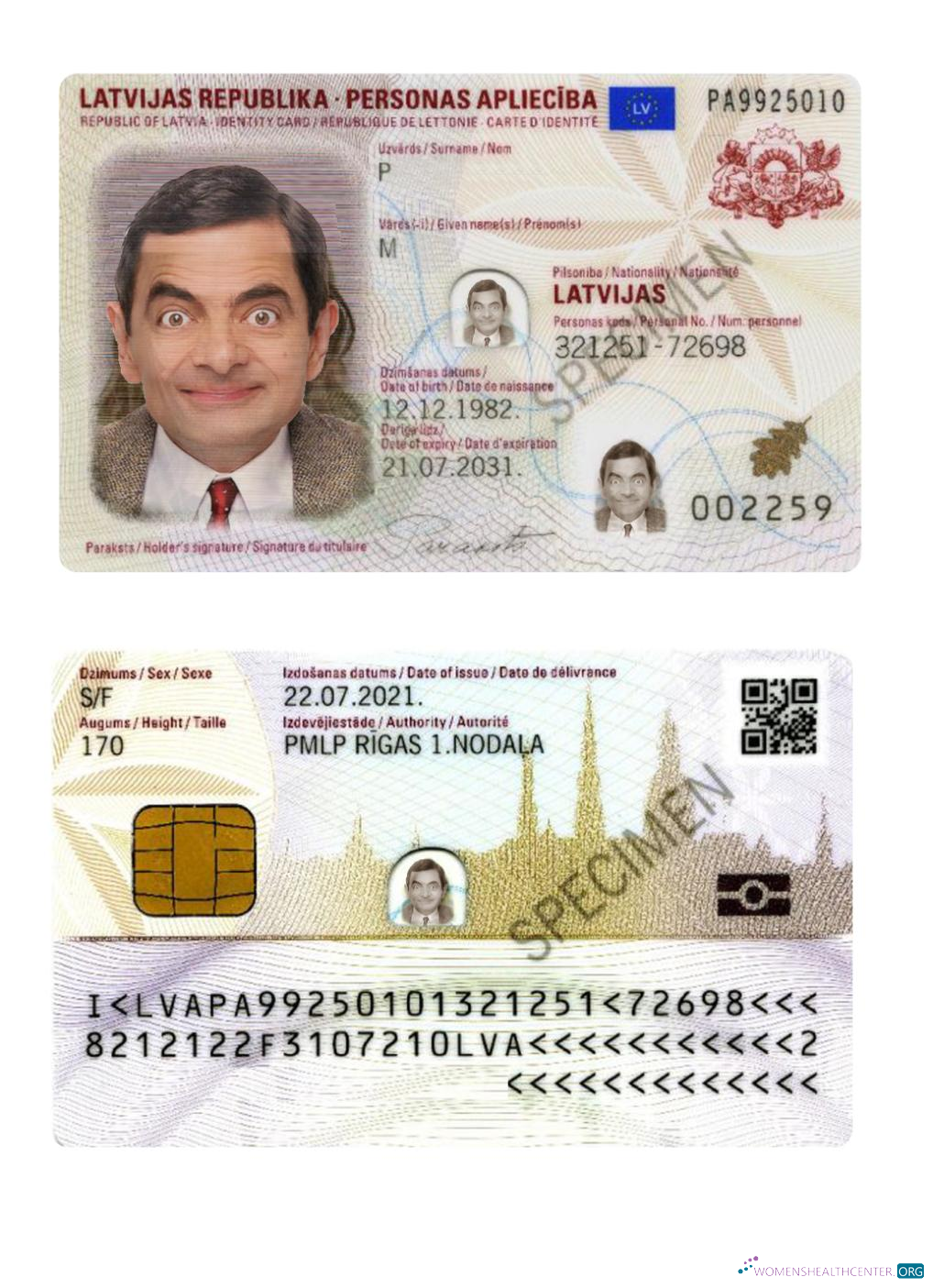 Download Latvia ID 2021 present Photoshop template